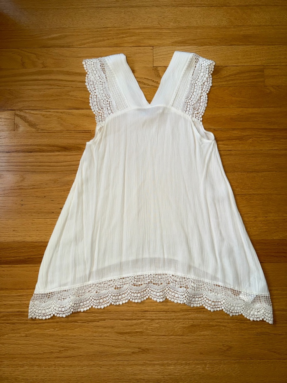 Kimchi Blue White Lace-Trim Cotton Tank Top